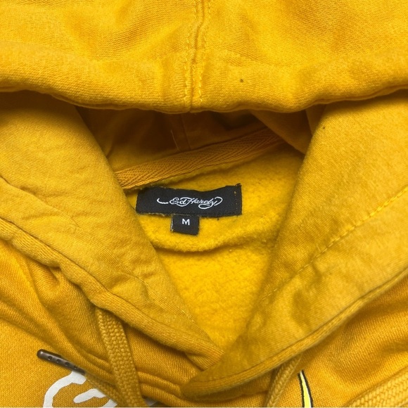 Ed Hardy Dragon Tattoo Pullover Gold Hoodie Size Medium Signature Logo - Picture 3 of 4